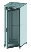 Шкаф напольный 38U 800х1000мм передняя дверь-стекло; задняя глухая дверь; крыша укомплектована ввод