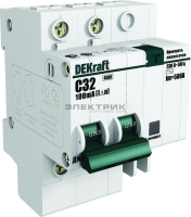 Выключатель автоматический дифференциального тока ДИФ-101 2Р 63А 100мА тип AC 4.5кА хар-ка С DEKraft