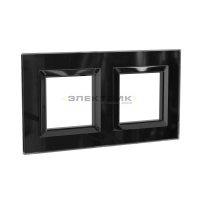 Рамка двухместная универсальная стеклянная черная Avanti DKC