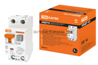 Автоматический выключатель дифференциального тока АВДТ 63 2Р(1Р+N) C20 30мА 6кА тип А TDM