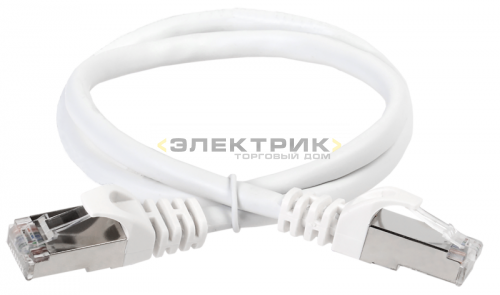 Коммутационный шнур (патч-корд) кат.6 FTP PVC 1м белый ITK