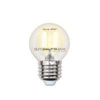 Лампа светодиодная филаментная FL CL G45 6Вт Е27 3000К 500Лм 45х70мм Uniel
