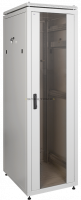 ITK Шкаф сетевой 19", LINEA N 28U, 600х600мм, стеклянная передняя дверь серый IEK