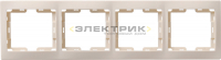 Рамка четырехместная горизонтальная кремовый РГ-4-ККм КВАРТА IEK