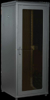 Шкаф сетевой LINEA N 47U 800х800мм стеклянная передняя дверь задняя металлическая черный ITK