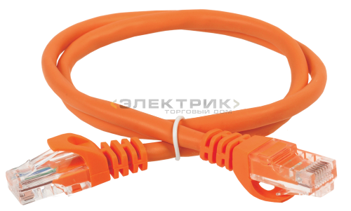 ITK Коммутационный шнур (патч-корд), кат.5Е UTP, 1м, оранжевый IEK