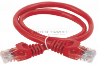 ITK Коммутационный шнур (патч-корд), кат.5Е UTP, 1м, красный IEK