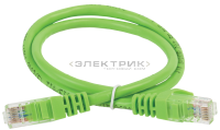 ITK Коммутационный шнур (патч-корд), кат.5Е UTP, 1,5м, зеленый IEK