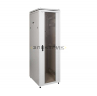 Шкаф сетевой LINEA N 19 дюймов 38U 600х600мм стеклянная передняя дверь задняя металлическая серый IT