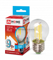 Лампа светодиодная филаментная FL CL G45 9Вт Е27 4000К 810Лм 45х78мм IN HOME