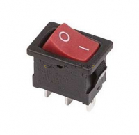 Выключатель клавишный 250В 6А (3с) красный Mini REXANT