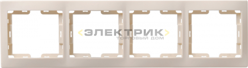 Рамка четырехместная горизонтальная кремовый РГ-4-ККм КВАРТА IEK
