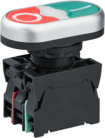 Кнопка управления "I-0" d22мм 230В 1NO+1NC красный/зеленый Navigator