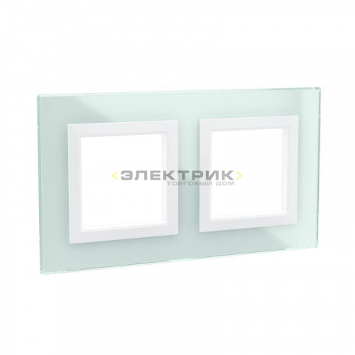 Рамка двухместная универсальная стеклянная светло-зеленая Avanti DKC
