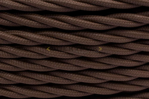 Ретро провод 3х2.5мм матовый коричневый (уп.150м) BIRONI