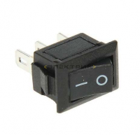 Выключатель клавишный 250В 3А (3с) черный Micro REXANT