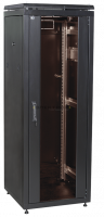 ITK Шкаф сетевой 19", LINEA N 28U, 600х600мм, стеклянная передняя дверь черный IEK