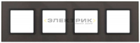 Рамка четырехместная универсальная стеклянная серый/антрацит 14-5104-32 Elegance ЭРА