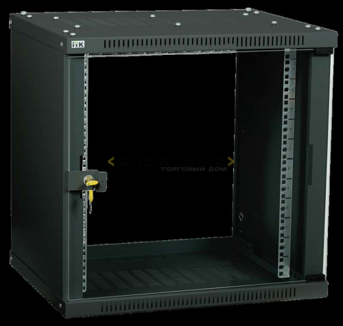 Шкаф телекоммуникационный LINEA WE 6U 600x450мм дверь стекло черный ITK