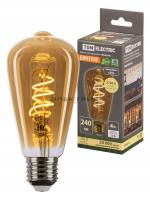 Лампа светодиодная «Винтаж» золотистая FL CL ST64 4Вт Е27 2700К 240Лм TDM