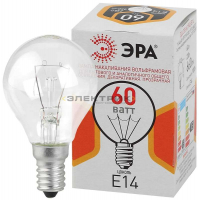 Лампа накаливания ЛОН CL G45 60Вт Е14 660Лм 45х78мм ЭРА