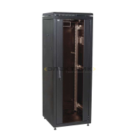 Шкаф сетевой LINEA N 19 дюймов 24U 600х600мм стеклянная передняя дверь задняя металлическая черный I