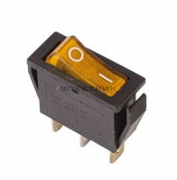 Выключатель клавишный 250В 15А (3с) желтый с подсветкой REXANT