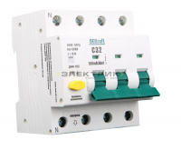 Выключатель автоматический дифференциального тока ДИФ-103 3Р+N 10А 30мА тип A 6кА хар-ка С DEKraft