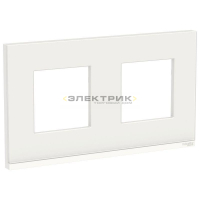 Рамка двухместная горизонтальная стеклянная белое стекло/белый UNICA PURE Schneider Electric