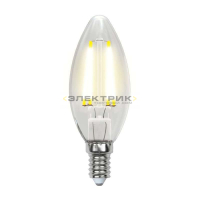 Лампа светодиодная филаментная с шаговым диммированием FL CL C35 5Вт Е14 3000К 420Лм 35х100мм Uniel