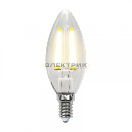 Лампа светодиодная филаментная с шаговым диммированием FL CL C35 5Вт Е14 3000К 420Лм 35х100мм Uniel