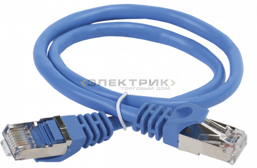 ITK Коммутационный шнур (патч-корд), кат.5Е FTP, 0,5м, синий IEK