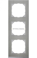 Рамка трехместная универсальная металлическая нержавеющая сталь/алюминий Merten M-Pure Decor Schneid