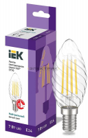 Лампа светодиодная филаментная FL CL C35 7Вт Е14 4000К 840Лм 35х97мм IEK