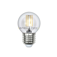 Лампа светодиодная диммируемая филаментная FL CL G45 5Вт Е27 3000К 450Лм 45х70мм Uniel