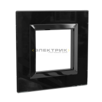 Рамка одноместная универсальная стеклянная черная Avanti DKC