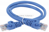 ITK Коммутационный шнур (патч-корд), кат.6 UTP, 0,5м, синий IEK