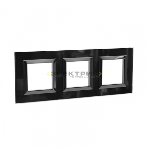 Рамка трехместная универсальная стеклянная черная Avanti DKC