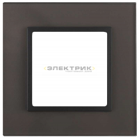 Рамка одноместная универсальная стеклянная серый/антрацит 14-5101-32 Elegance ЭРА