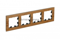 Рамка четырехместная универсальная деревянная бамбук ATLASDESIGN NATURE Systeme Electric