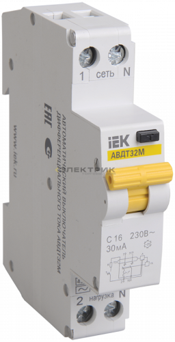 АВДТ32М С16 30мА - Автоматический выключатель диф. тока IEK