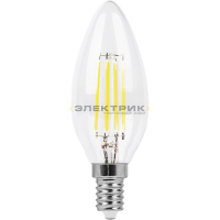 Лампа светодиодная филаментная LB-713 FL CL С35 11Вт Е14 4000К 970Лм 35х100мм FERON