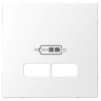 Накладка центральная для механизма розетки двухместная USB 2.1А белый лотос Merten D-Life Schneider 