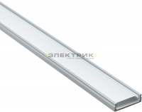 Профиль для светодиодной ленты накладной алюминиевый 24х6х2000мм экран+2 заглушки+4 крепежа CAB263 F
