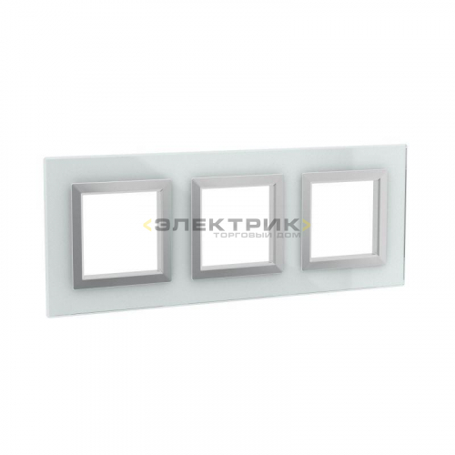 Рамка трехместная универсальная стеклянная светло-серая Avanti DKC