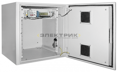 ITK Шкаф уличный 19", 12U, 650x600мм, IP55 металл дверь, серый IEK