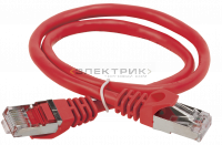 ITK Коммутационный шнур (патч-корд), кат.5Е FTP, 0,5м, красный IEK