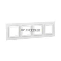 Рамка четырехместная универсальная стеклянная белая Avanti DKC
