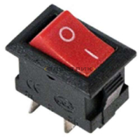 Выключатель клавишный 250В 3А (2с) красный Micro REXANT