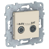 Механизм розетки двухместный оконечный R-TV/SAT бежевый UNICA NEW Schneider Electric